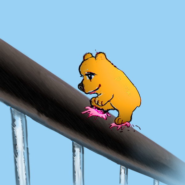 Zeichnung: So ein Bär!hat's schwer!