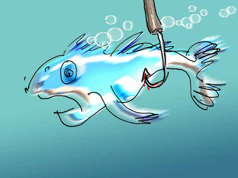 Thunfisch Zeichnung von Volker Lettkemann